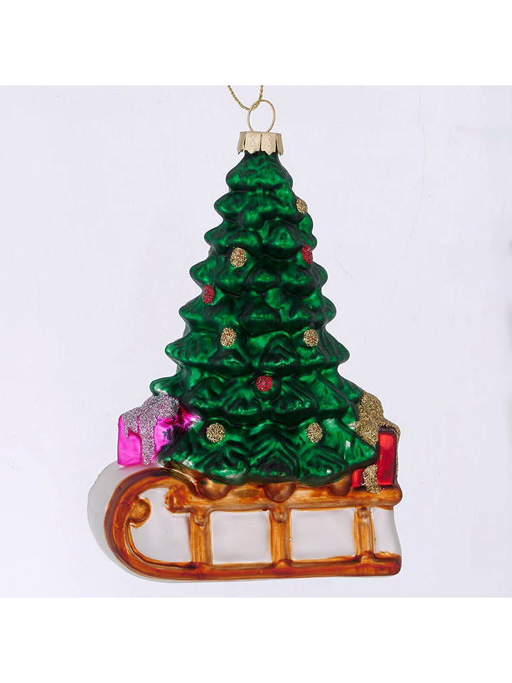 Boltze Weihnachtsanhänger "Merrily" in Grün - (H)14,5 cm - onesize