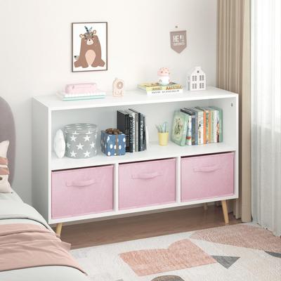 Kodotan sofa Kids bookcase with Collapsible Fabric Drawers, Children's Book Display, Toy Storage Cabinet Organizer
