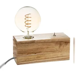 ATMOSPHERA - Lampe mit Holzsockel 20X20X8,8Cm