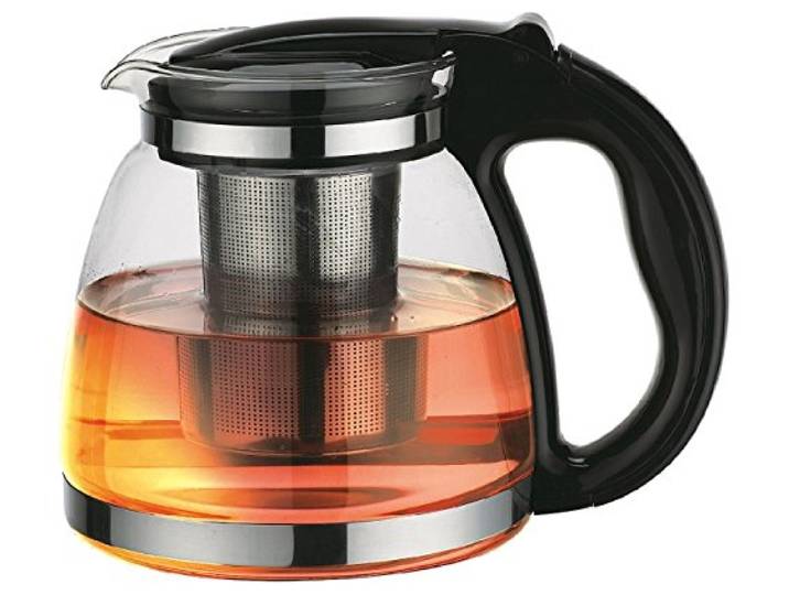 ORAVA VK-150 Teekanne aus Glas mit Edelstahlfilter 1,5 L Teebereiter