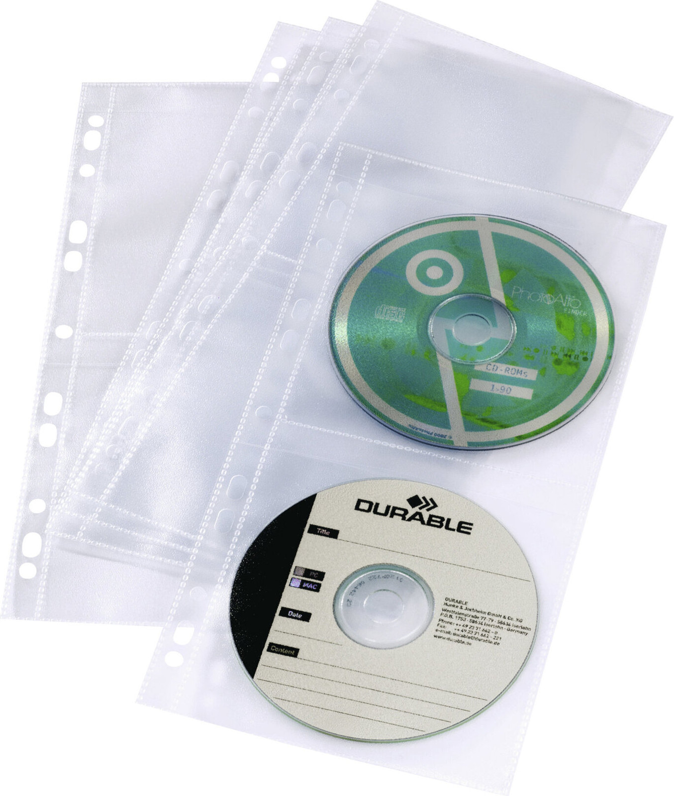 Durable CD/DVD Cover Light S Archiveerbaar, 5 stuks, Transparant