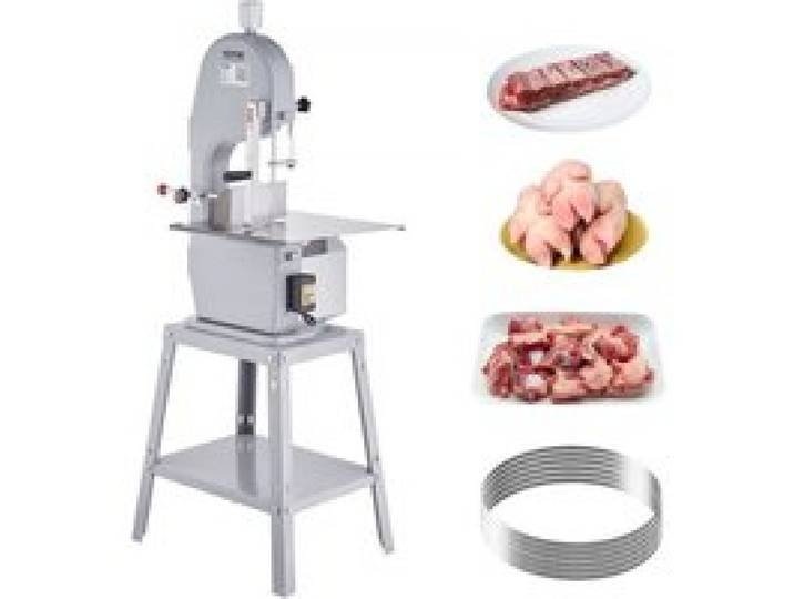 VEVOR Scie à Os de Boucher Électrique Commerciale Scie à Ruban pour Os 1500 W 300 kg/h Scie Électrique pour Viande et Os Congelés Épaisseur de 4-200 mm pour Supermarché Restaurant  54x49,5x142 cm