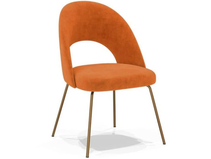 Chaise de salle à manger - Tapissée en velours - Maeve Orange