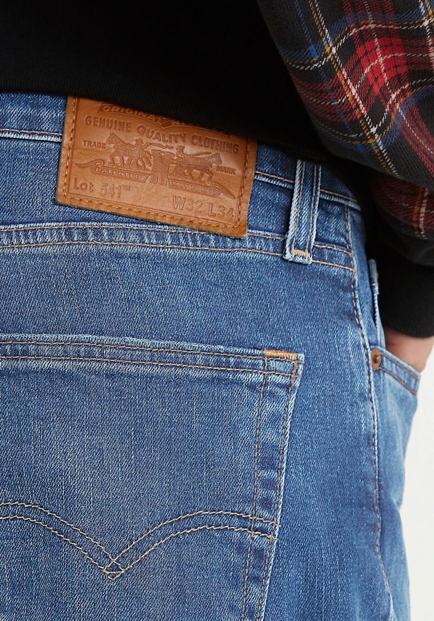 Straight-Jeans LEVI'S "JEANS 541", Herren, Gr. 29, Länge 32, blau (manzanita subtle ada), Denim/Jeans, Obermaterial: 78% Baumwolle, 21% Polyester, 1% Elasthan, straight fit knöchellang, Jeans Straight-Jeans, im Five-Pocket Style manzanita subtle ada 29, L