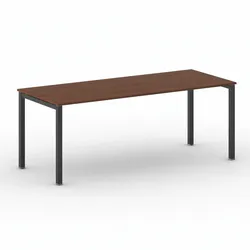 Bürotisch PRIMO SQUARE 200x80 cm, schwarzes Metallgestell, Kirschbaum