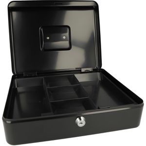 Westcott Geldkassette E-51002 Black, mit Zylinderschloss, 30,1 x 9,1 x 24,2 cm, schwarz