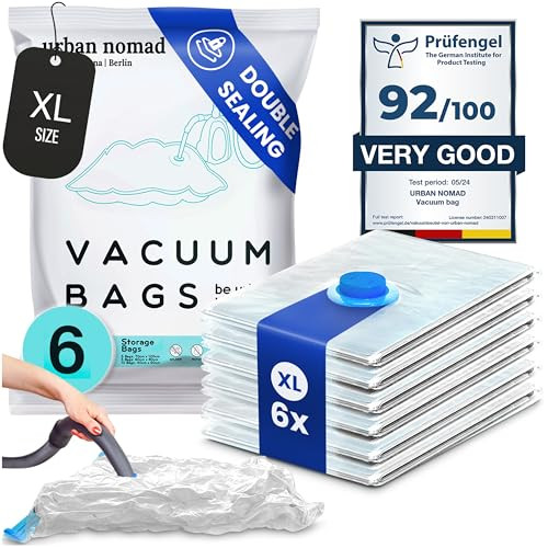 Urban Nomad Set van 6 XL Vacuümzakken voor Kleding - Herbruikbare Luchtdichte Opbergzakken