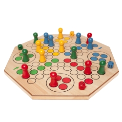 Klassik Games Würfelspiel MAXI - Holzfiguren - Holzbrett - Ludo 241664