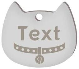Uplifted Finds Custom Laser Engraved Stainless Steel Cat Face ID Tag silver 389 l