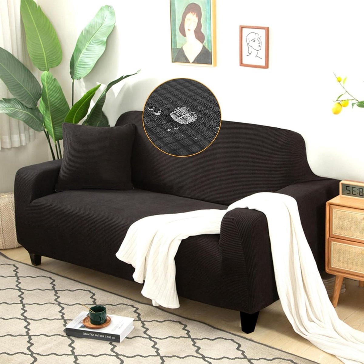 Elastische stretch bankhoes voor 3-zits sofa - Oranje