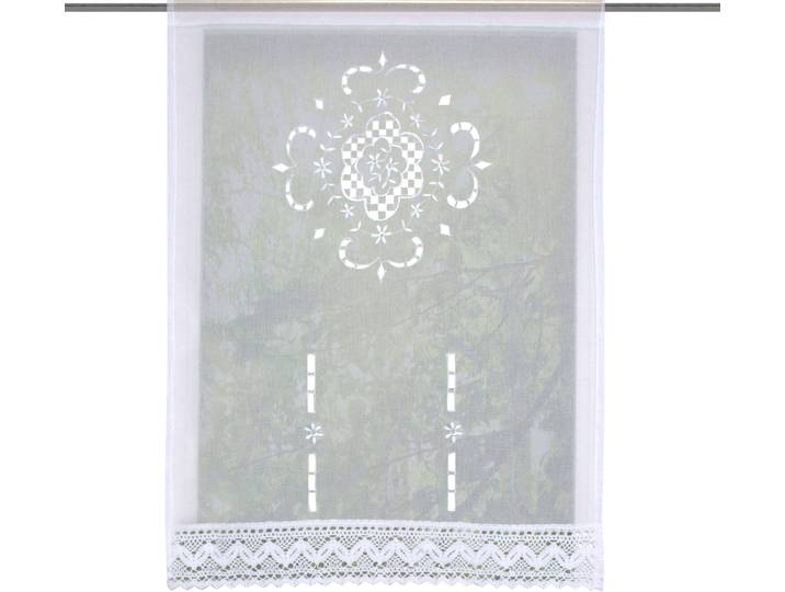 Scheibengardine HOME WOHNIDEEN ALEGRA Gr. 2, weiß, B:90cm H:100cm, Polyester, Gardinen, Scheibengardine