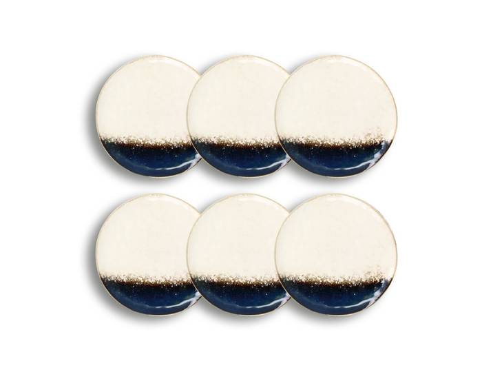 Lot de 6 assiettes plates en grès blanc 27,5cm
