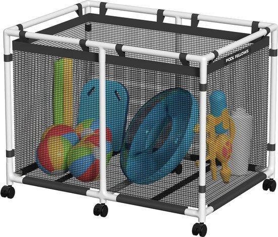 Aufbewahrungsbox für Schwimmbadzubehör, 142 Liter Fassungsvermögen, Behälter für Schwimmreifen, Spielzeug, Auftriebshilfen, Handtücher, Netzorganizer für Schwimmbekleidung, stilvoll