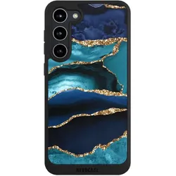 Nivocase Handyhülle für Samsung Galaxy S23+ Hülle NIVOpure Case Schwarz Glitzer Look Marmor Trends (Samsung Galaxy S23+), Smartphone Hülle, Schwarz