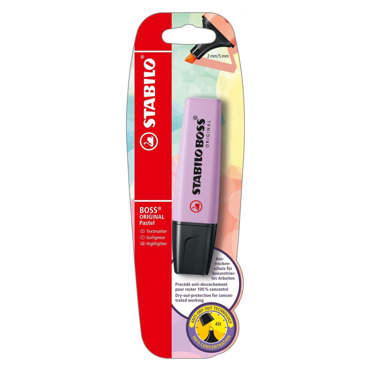 Stabilo Textmarker - BOSS ORIGINAL Pastel - Einzelstift - Schimmer von Lila (1x) (B-49723-10)