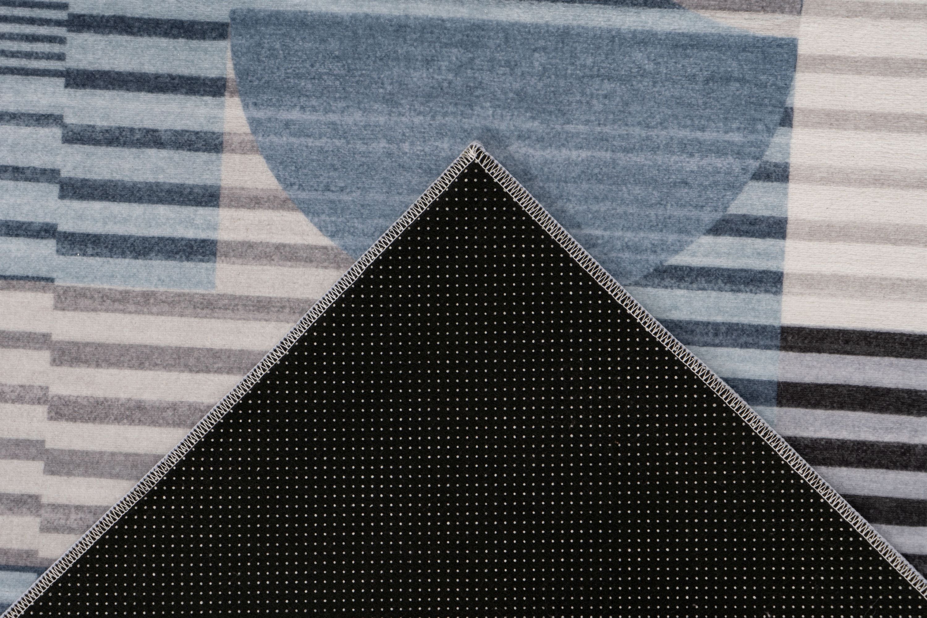 Teppich KAYOOM "Bluster 425", blau, B:120cm H:7mm L:170cm, Polyester, Teppiche, Teppich, Kurzflor, Wohnzimmer