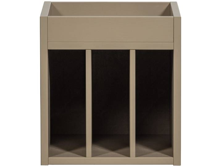 Armoire de rangement pour vinyles en pin taupe