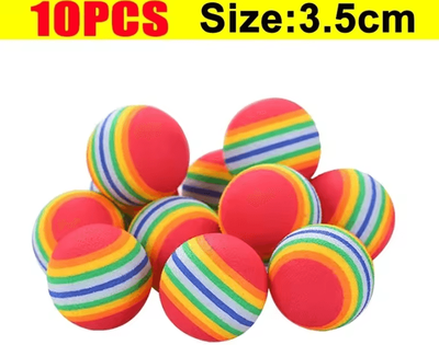 Inspire Curations RainbowBounce EVA Cat Toy Balls Interactive Chew & Chase Play Set 10pcs 3.5cm