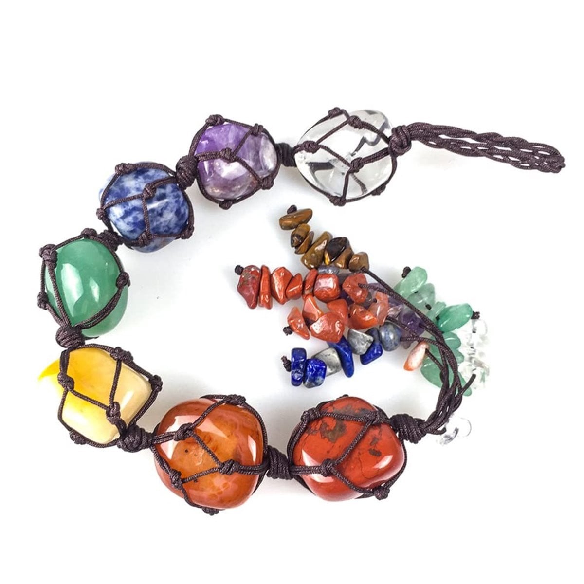 Allecto Zeven Chakra Ornamenten - Veelkleurige Reiki Helende Kristallen Edelstenen