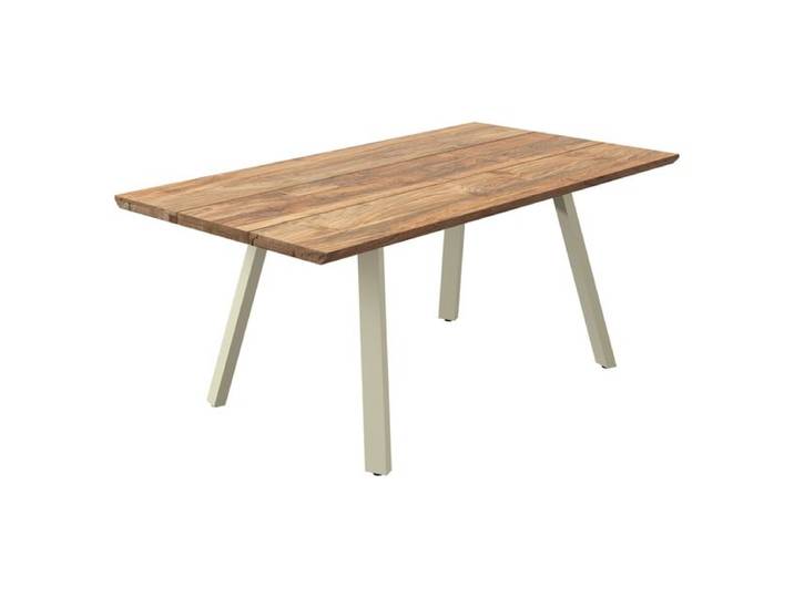 OUTLIV. Negara Gartentisch 180x90cm Edelstahl/Teak recycelt Schweizer Kante Sand