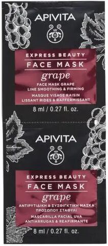 Apivita Express Beauty Mascarilla Reafirmante Arrugas Uva 8ml x2
