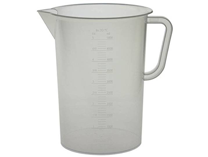 Vitlab 445941 Messbecher, Polypropylen, erhabene Skala, 5000 ml