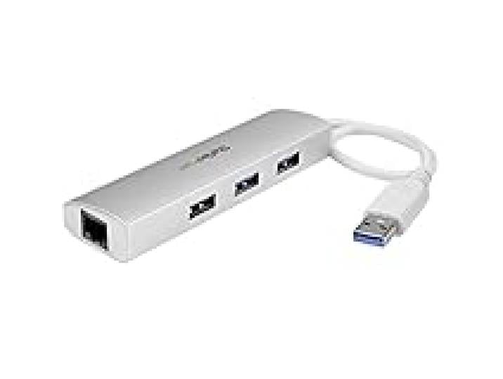StarTech Hub USB-A 3 Ports 5Gbps avec Gigabit Ethernet, Portable
