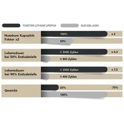 FORSTER 120Ah 12,8V LiFePO4 Premium Batterie| 200A-BMS-2.1 Ducato... - 0% MwST. (Angebot gemäß §12 USt Gesetz.)