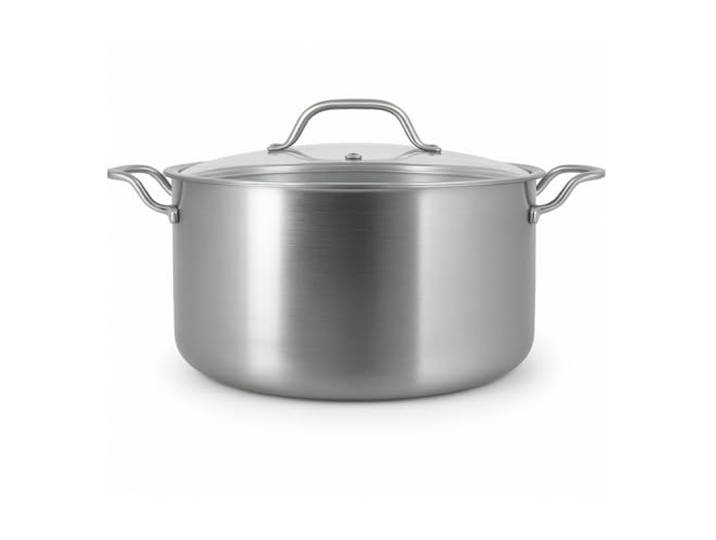 MENASTYL - Faitout inox 18/10 Triply 24cm tous feux dont induction fabriqué en France - sans PFAS ni substances nocives - Compatible lave-vaisselle - Poignée rivetée - 6020518