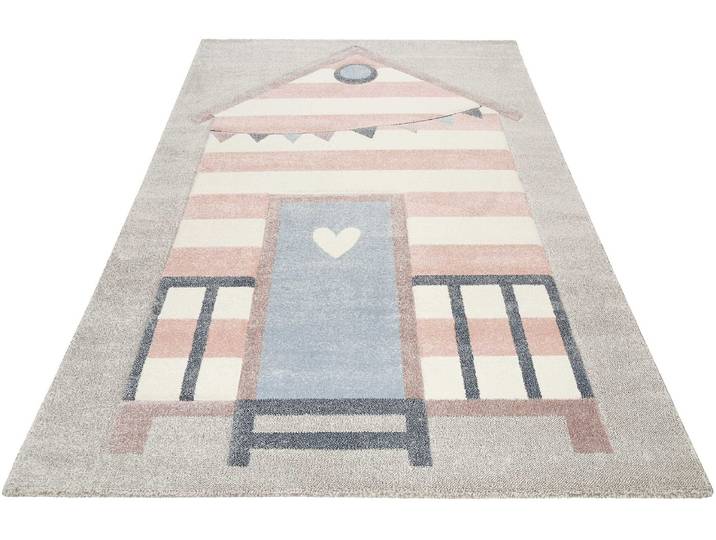 Kinderteppich ESPRIT Sea Castle ESP-21072 , grau, B:120cm H:13mm L:170cm, Polypropylen (PP), Teppiche, Kinderteppich, Kurzflor, maritimes Dessin, Strandschloss