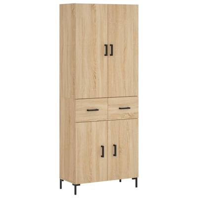 vidaXL Highboard Sonoma-Eiche 69,5x34x180 cm Holzwerkstoff 3198148