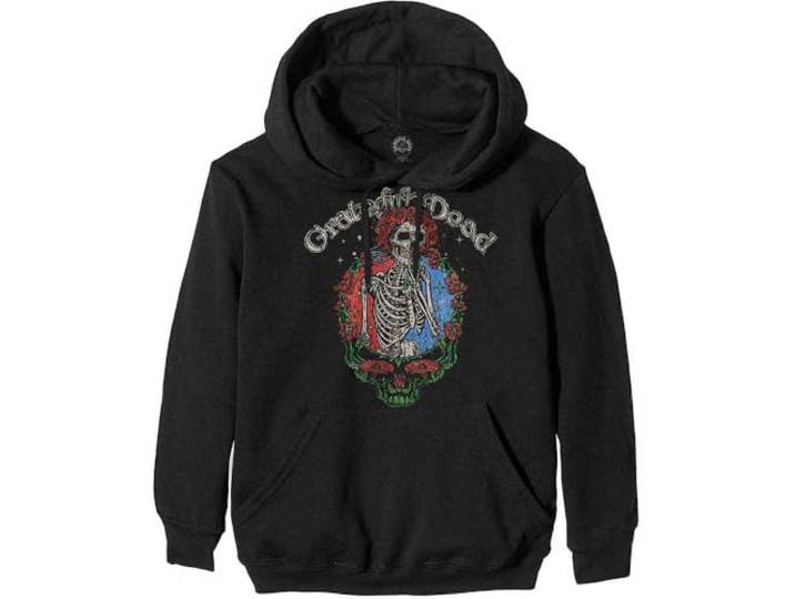 Grateful Dead Capuchon Floral Stealie nieuw Officieel Unisex Zwart Pullover S