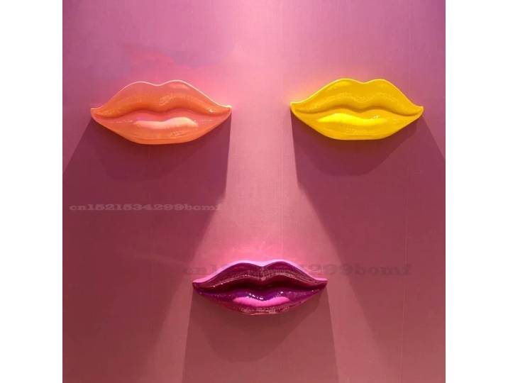 Sculpture de grandes lèvres en résine moderne, ornement artistique de lèvres rouges pour décor de Bar KTV Club, décoration murale Unique, pièce maîtresse