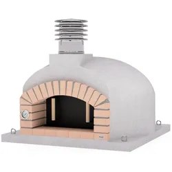 MAESTRO FERRETERO MF - Holzbackofen für den Außenbereich Modell OLYMPUS MONS (Weiß - 110 x 110 x 80 cm) – Isoliert mit Kork und 3 Keramikmatten