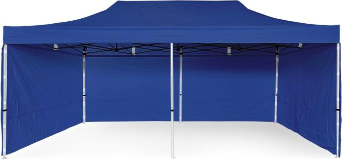 Faltpavillon 3x6m ALU Standard volle Seitenwände - Blau