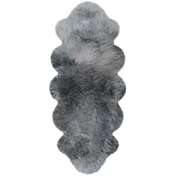 Schaffell 60 x 175 cm Wolle Grau