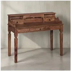 Schreibtisch – Massivholz, 115x100x60 cm, 3 Schubladen, Sekretär im Landhausstil