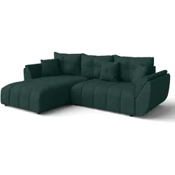 ECKSOFA L Form Verciani Grün 280/190/91 cm mit Schlaffunktion