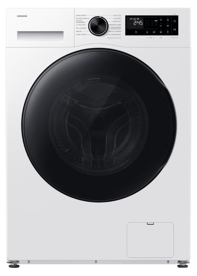 Waschtrockner Samsung AI Eco Bubble 9 kg / 6 kg 1400 U / min Weiß WD90HG5U34BEEP