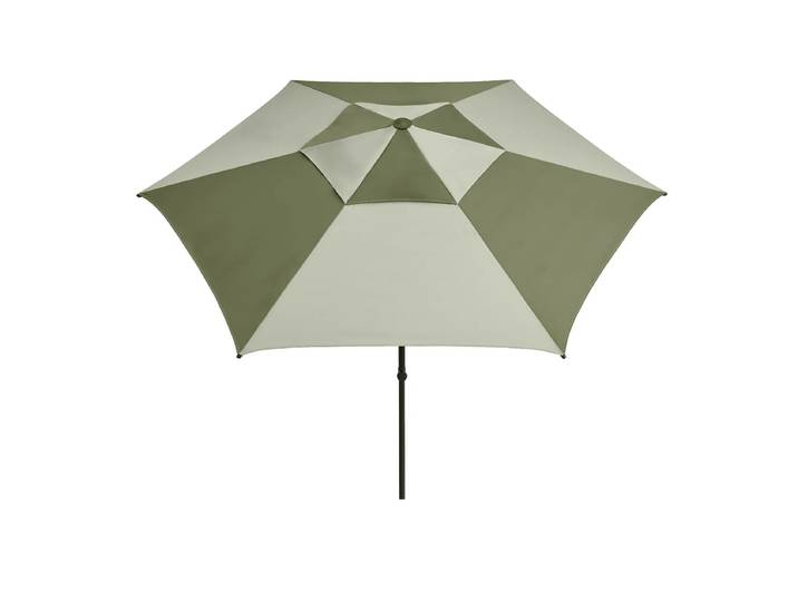 HAY - Terrazza Sonnenschirm, sechseckig, Ø 300 cm, grün / dunkelgrün