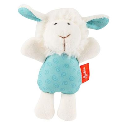 Sigikid 43539 - Greifling Rassel Schaf, türkis/weiß, Plüsch, 13 cm