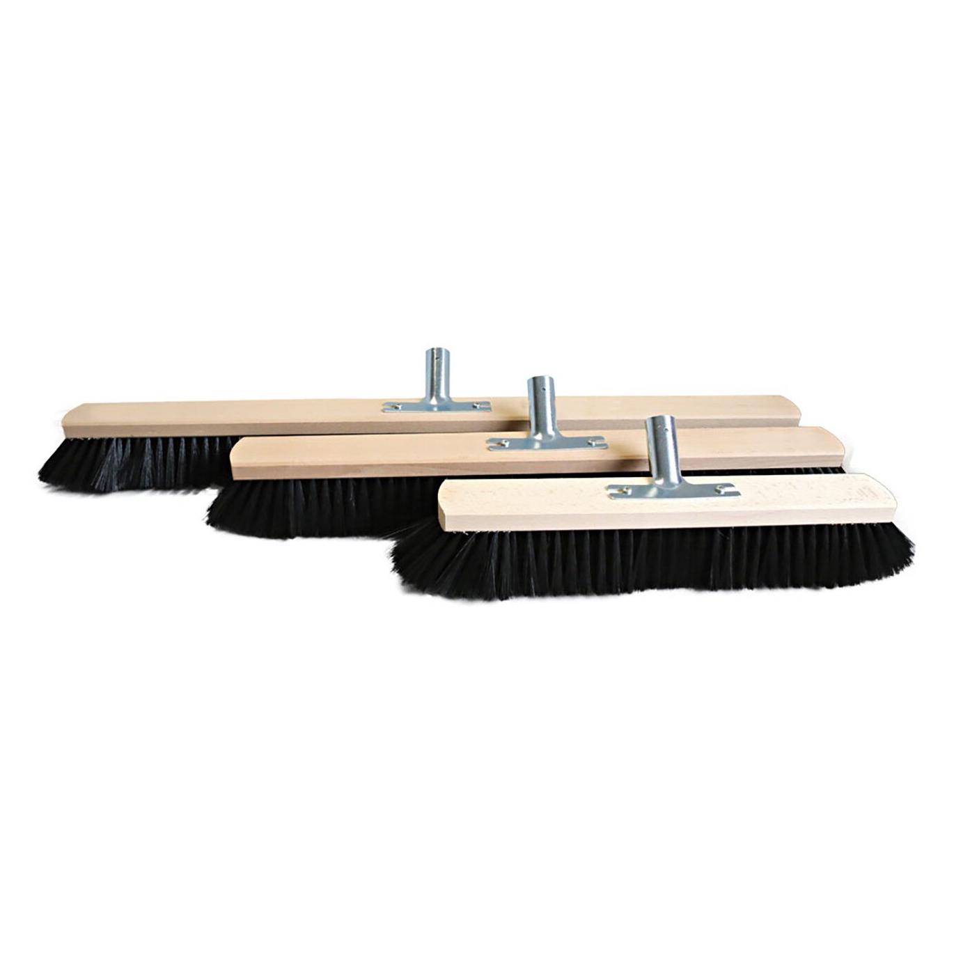franz mensch HygoClean Saalbesen, Holz, 80cm rund, schwarz Metallhalter, Haar-Mischung-Bestückung, roh, 8 reihig (702080)