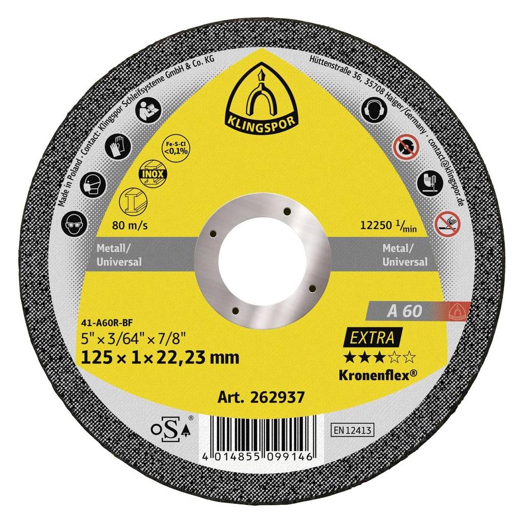 Klingspor A 60 Extra - Trennscheiben 125 x 1 x 22,23 mm (262937)