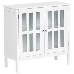 SIDEBOARD mit Glastüren 80 cm Weiß Miram