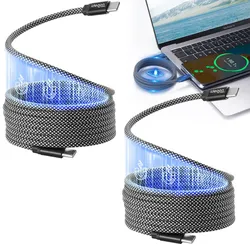2er-Set USB-C Ladekabel 100W, 1m: Magnetische Aufrollfunktion, schnell & knotenfrei – zuverlässig für Samsung, Xiaomi, iPad, iPhone, Notebooks uvm.