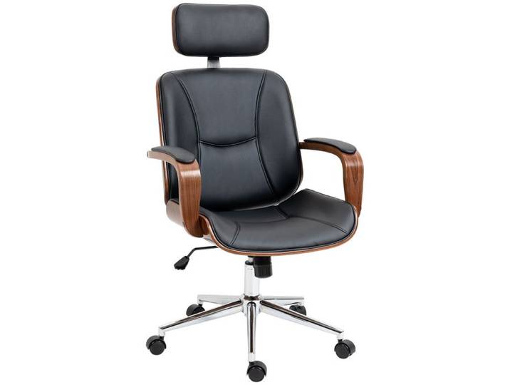 Chaise de bureau ergonomique - MINIMAL - Modèle standard - Dossier haut - Appuie‑tête amovible - Assise rembourrée