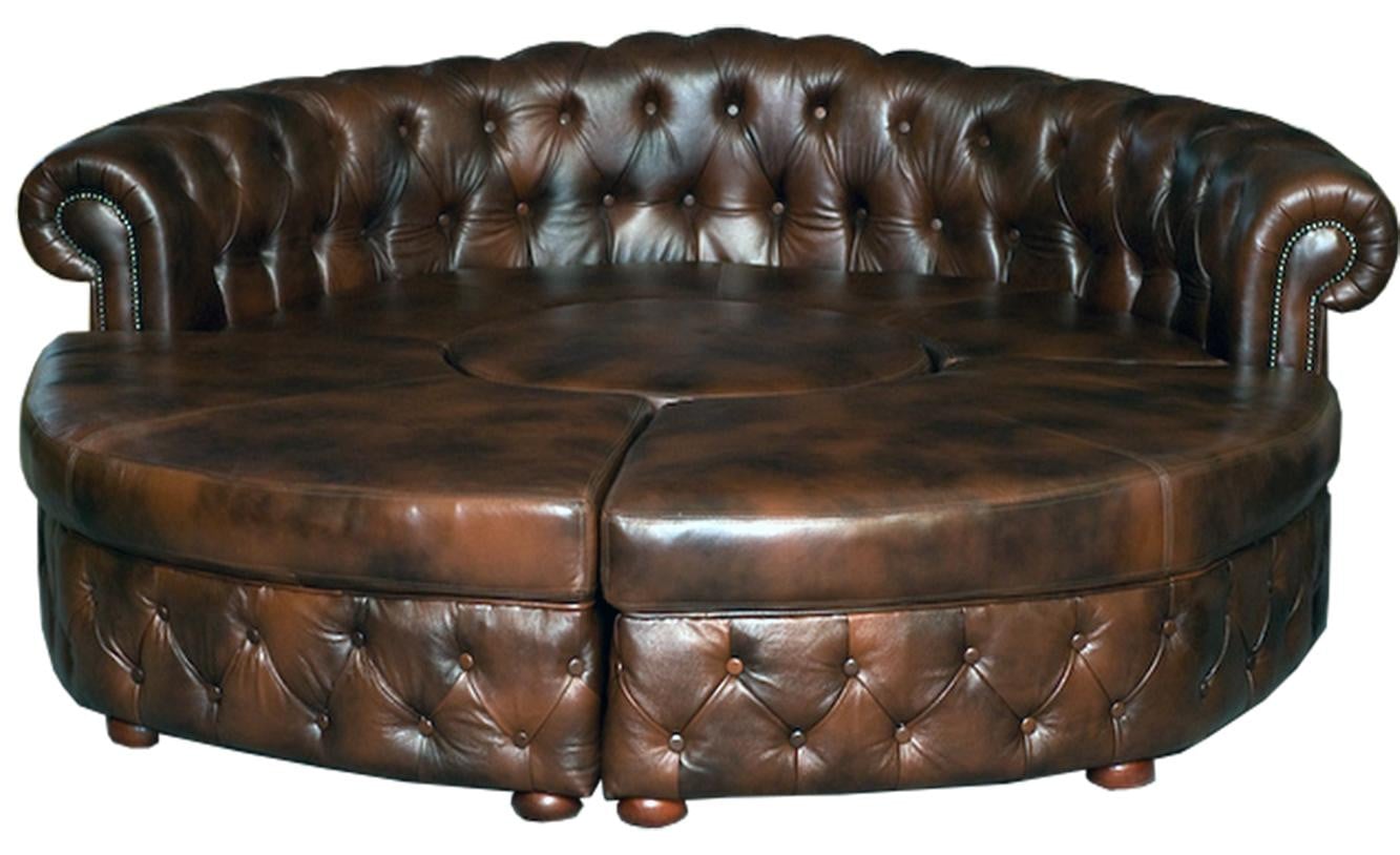 Chesterfield Ronde Ledersofa XXL voor volwassenen