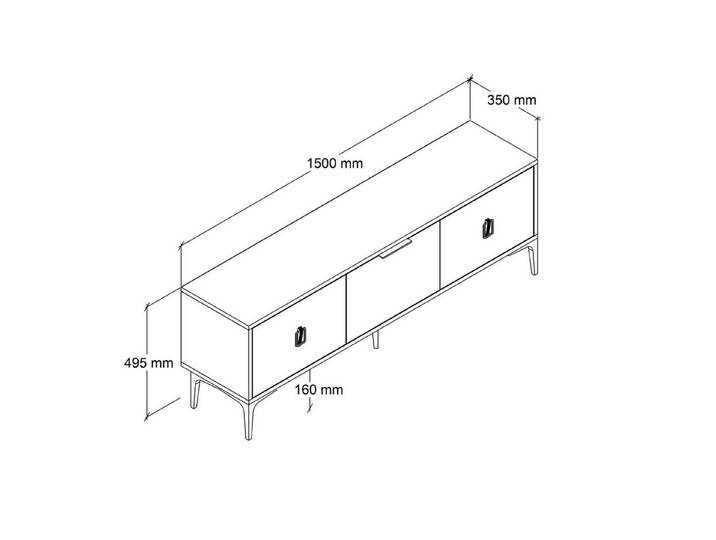 Skye Decor Lowboard Neva (1 St), Modernes Design mit pflegeleichter Melaminoberfläche