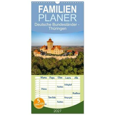 Familienplaner 2027 - Deutsche Bundesländer - Thüringen mit 5 Spalten (Wandkalender, 21 x 45 cm) CALVENDO