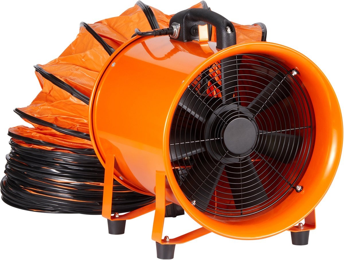 Industriële bouwventilator 365W AC-motor met 1214 l/s capaciteit, Oranje
